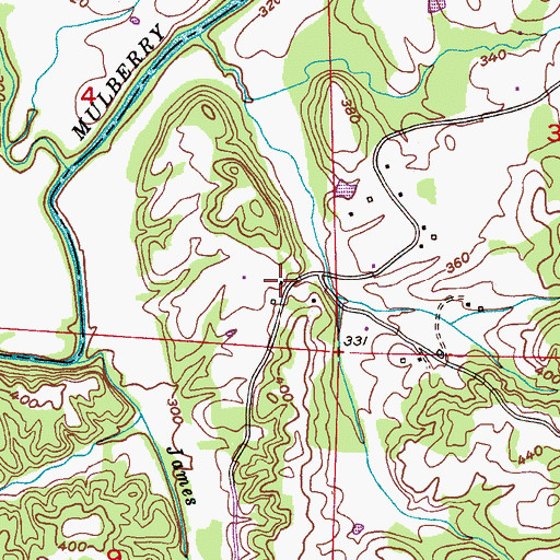 Topographic Map of Ricetown Chapel, AL