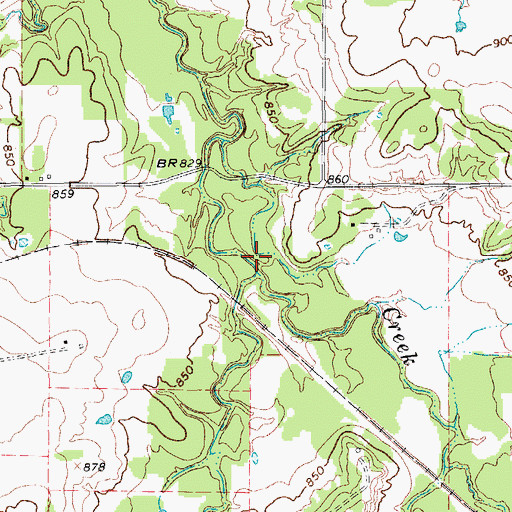 Topographic Map of Barrel Springs Creek, TX