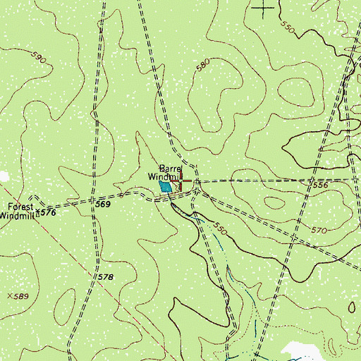 Topographic Map of Barrel Windmill, TX