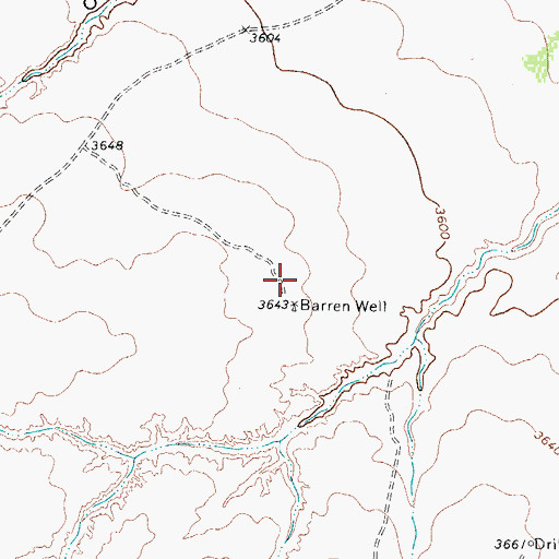 Topographic Map of Barren Well, TX