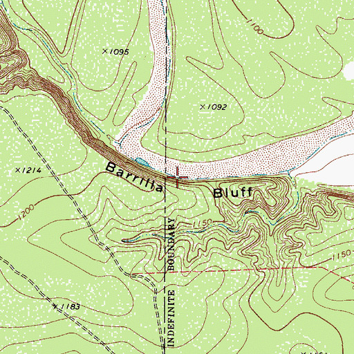 Topographic Map of Barrilla Bluff, TX