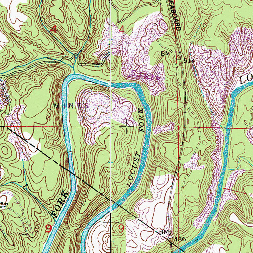 Topographic Map of Rio Dell Mine, AL