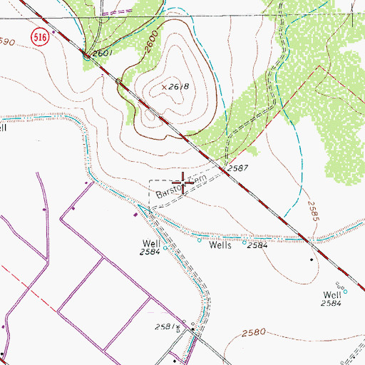 Topographic Map of Barstow Cemetery, TX