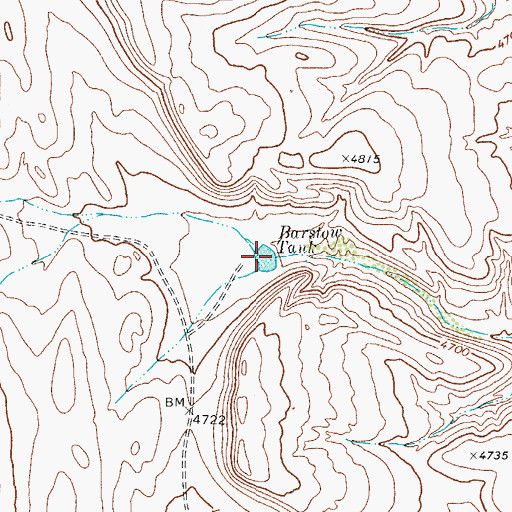 Topographic Map of Barstow Tank, TX