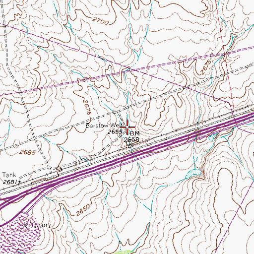 Topographic Map of Barstow Well, TX
