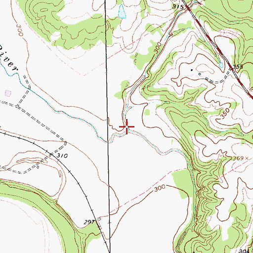 Topographic Map of Barton Branch, TX