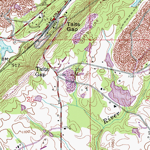 Topographic Map of Robin Coal Mines, AL