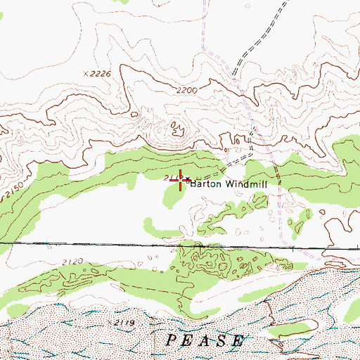 Topographic Map of Barton Windmill, TX