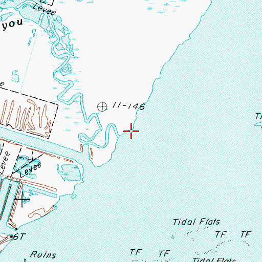 Topographic Map of Basford Bayou, TX