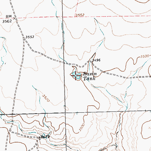 Topographic Map of Basin Tank, TX