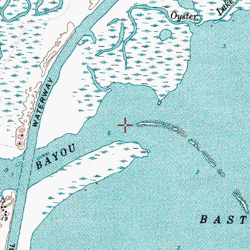 Topographic Map of Bastrop Bayou, TX