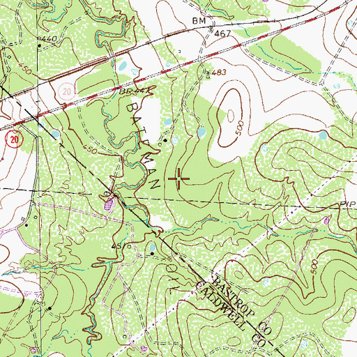 Topographic Map of Bateman Oil Field, TX