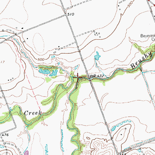 Topographic Map of Battleground Creek, TX