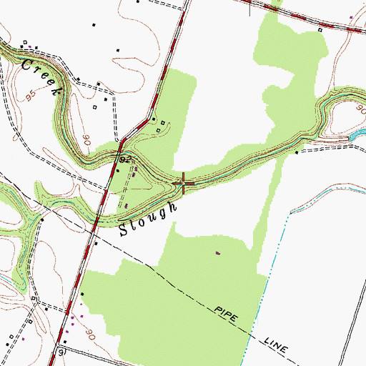 Topographic Map of Baughman Slough, TX