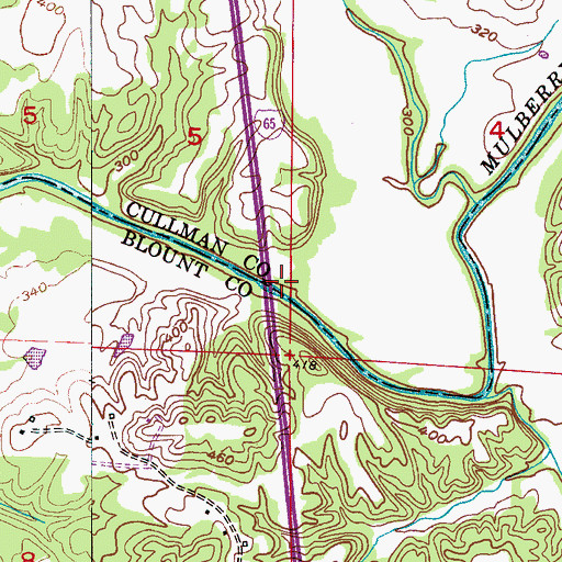 Topographic Map of Sapp Ford, AL