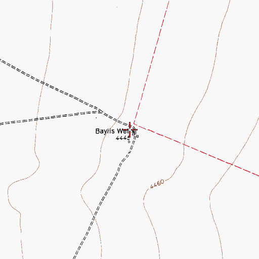 Topographic Map of Baylis Well, TX