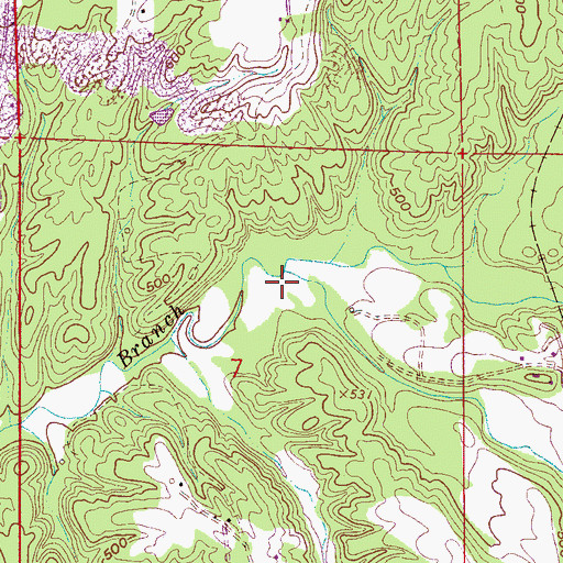 Topographic Map of Self Creek, AL