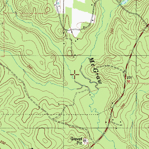 Topographic Map of Bayou Branch, TX