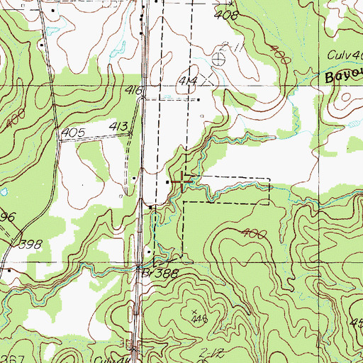 Topographic Map of Bayou Loco, TX