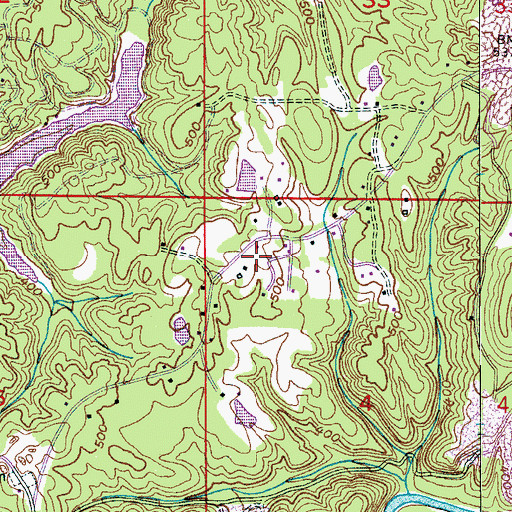 Topographic Map of Self Creek Mine, AL