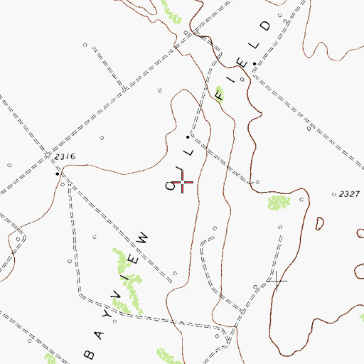 Topographic Map of Bayview Oil Field, TX