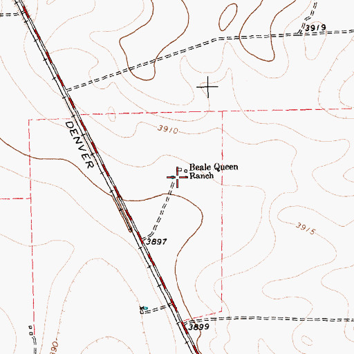 Topographic Map of Beale Queen Ranch, TX