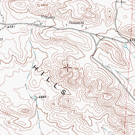 Topographic Map of Bean Hills, TX
