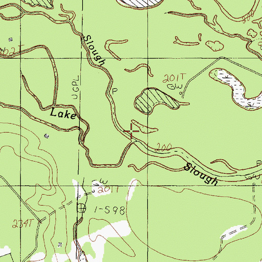 Topographic Map of Bean Lake Slough, TX