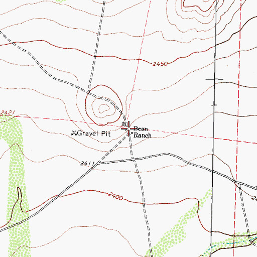 Topographic Map of Bean Ranch, TX