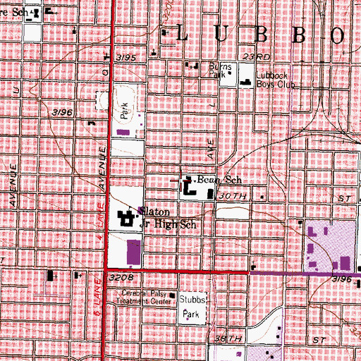 Topographic Map of Bean School, TX