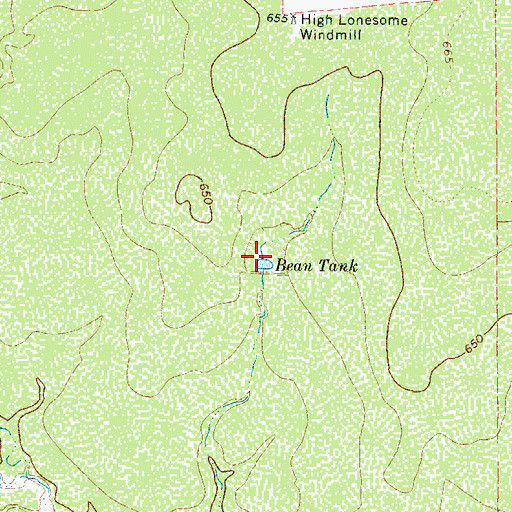 Topographic Map of Bean Tank, TX