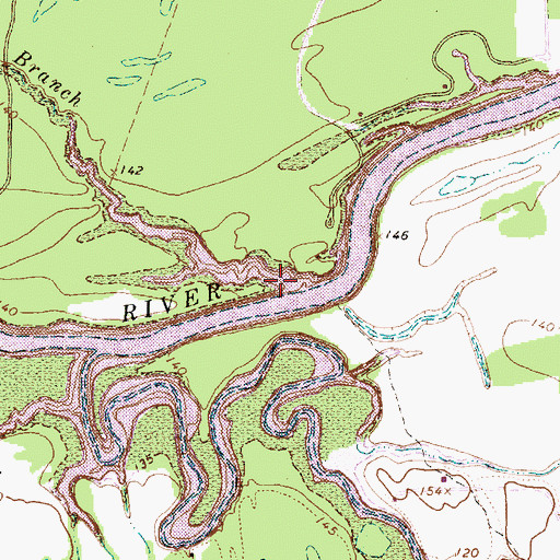 Topographic Map of Bear Branch, TX