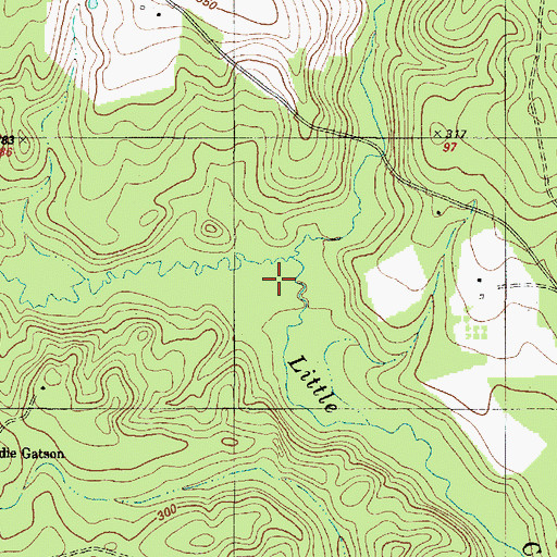 Topographic Map of Bear Branch, TX