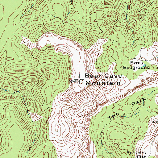 Topographic Map of Bear Cave Mountain, TX