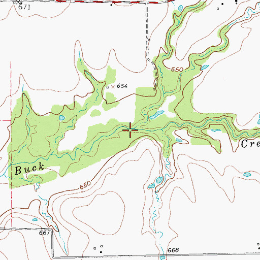 Topographic Map of Bear Creek, TX