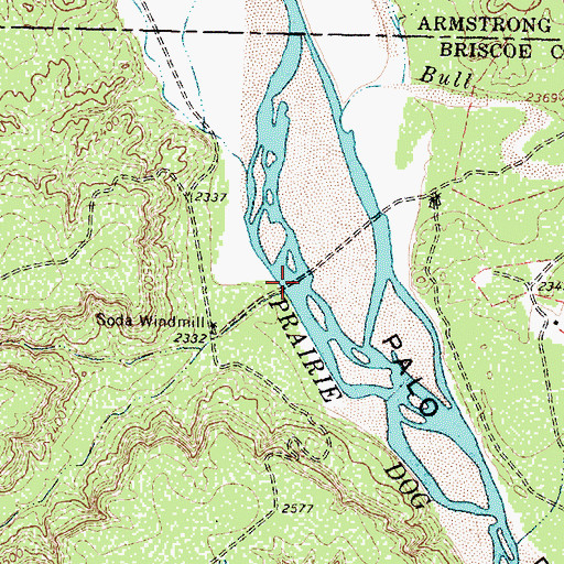Topographic Map of Bear Creek, TX