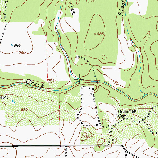 Topographic Map of Bear Creek, TX