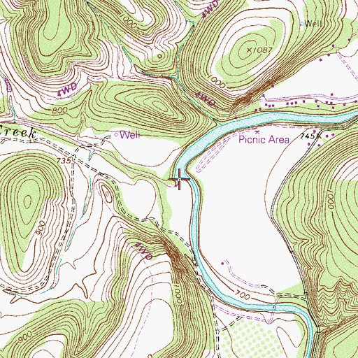 Topographic Map of Bear Creek, TX