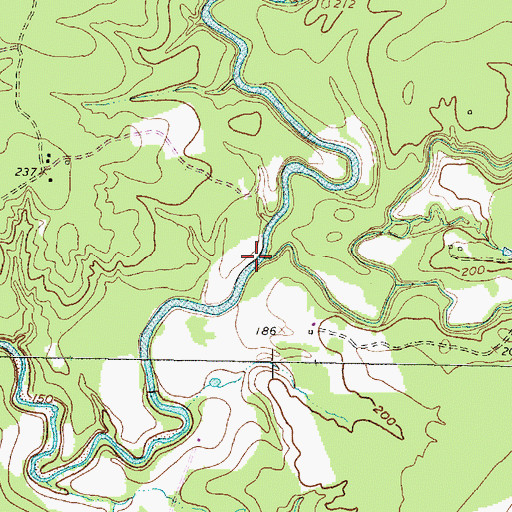 Topographic Map of Bear Creek, TX
