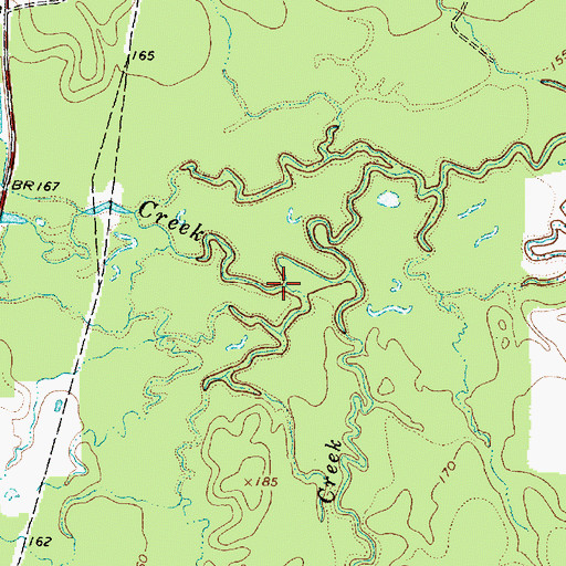 Topographic Map of Bear Creek, TX