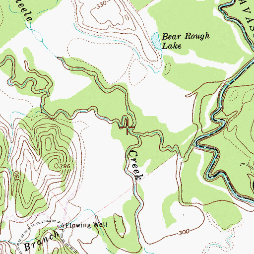 Topographic Map of Bear Creek, TX