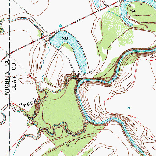 Topographic Map of Bear Creek, TX