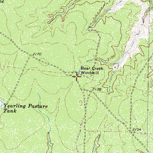 Topographic Map of Bear Creek Windmill, TX