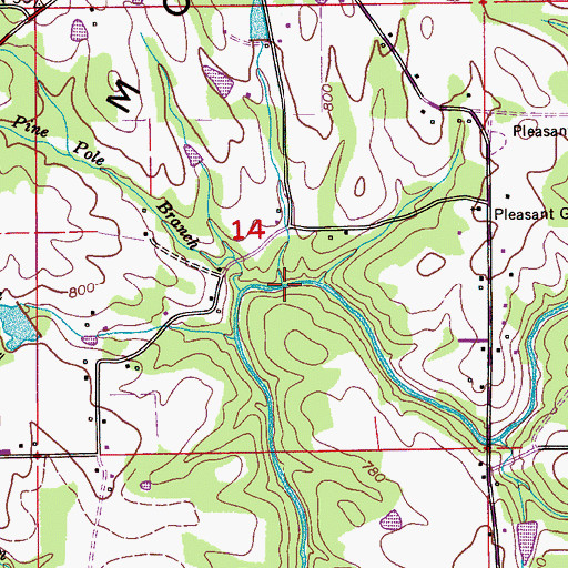 Topographic Map of Slab Branch, AL