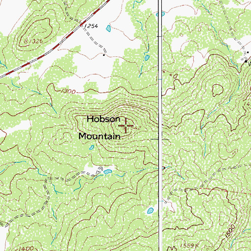 Topographic Map of Bear Mountain, TX