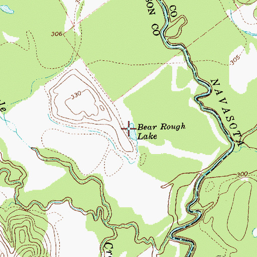 Topographic Map of Bear Rough Lake, TX