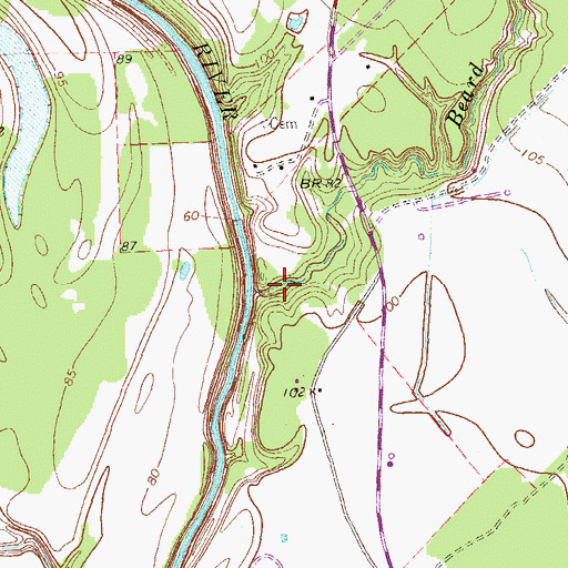 Topographic Map of Beard Branch, TX