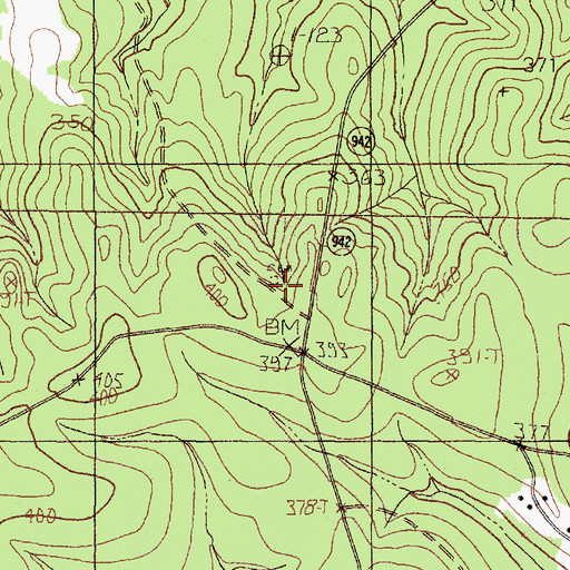 Topographic Map of Beard Cemetery, TX