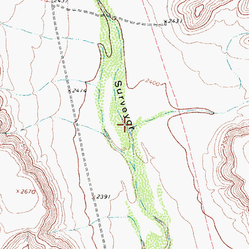 Topographic Map of Bearfoot Canyon, TX