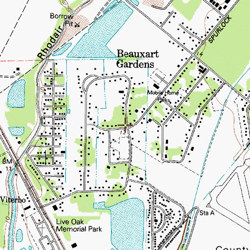 Topographic Map of Beauxart Gardens, TX